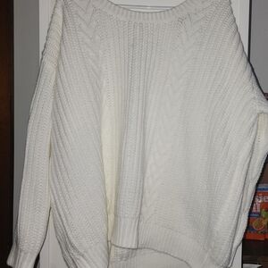Cozy White Cable Knit Sweater